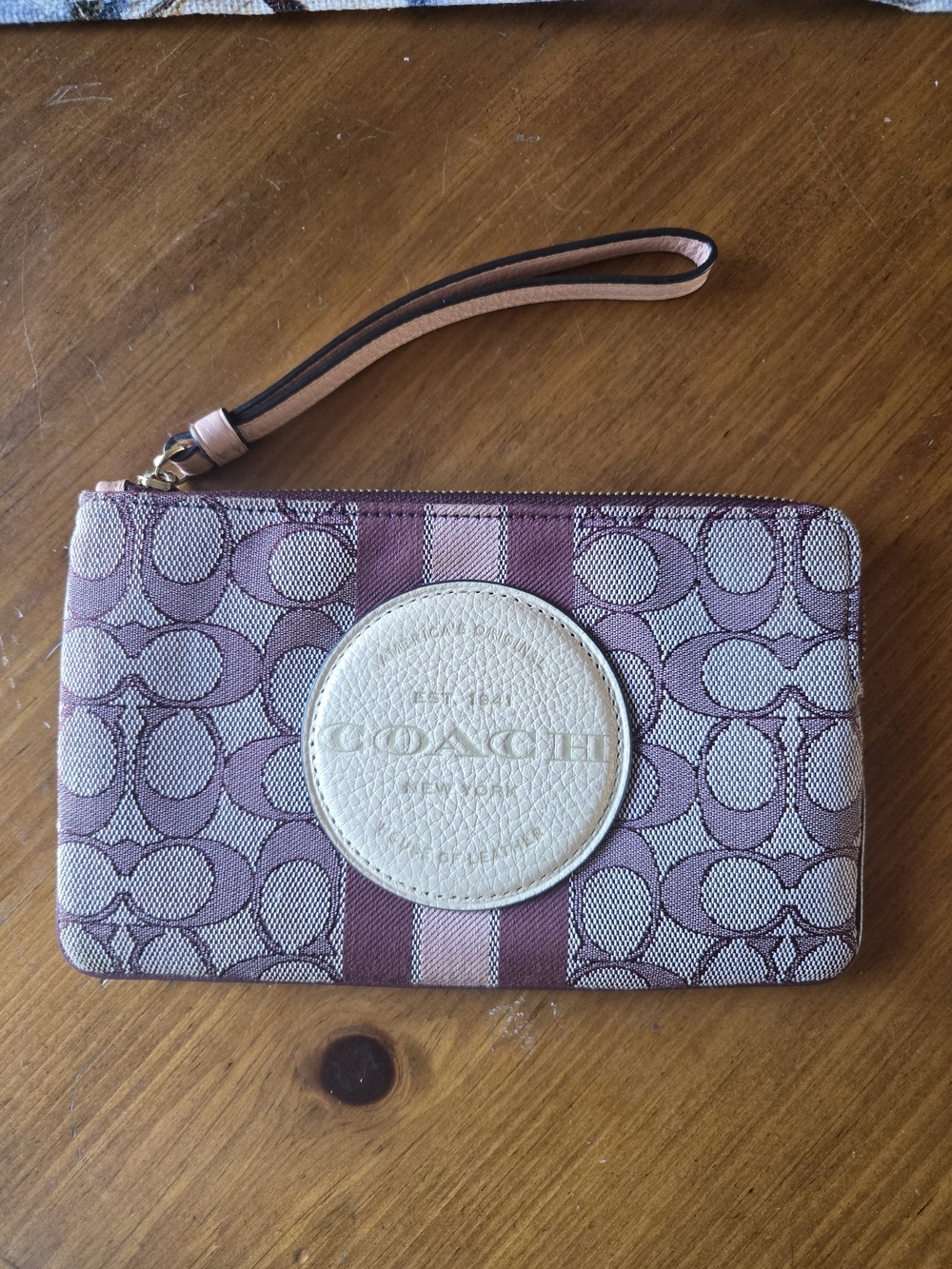 COACH Signature Canvas Wristlet